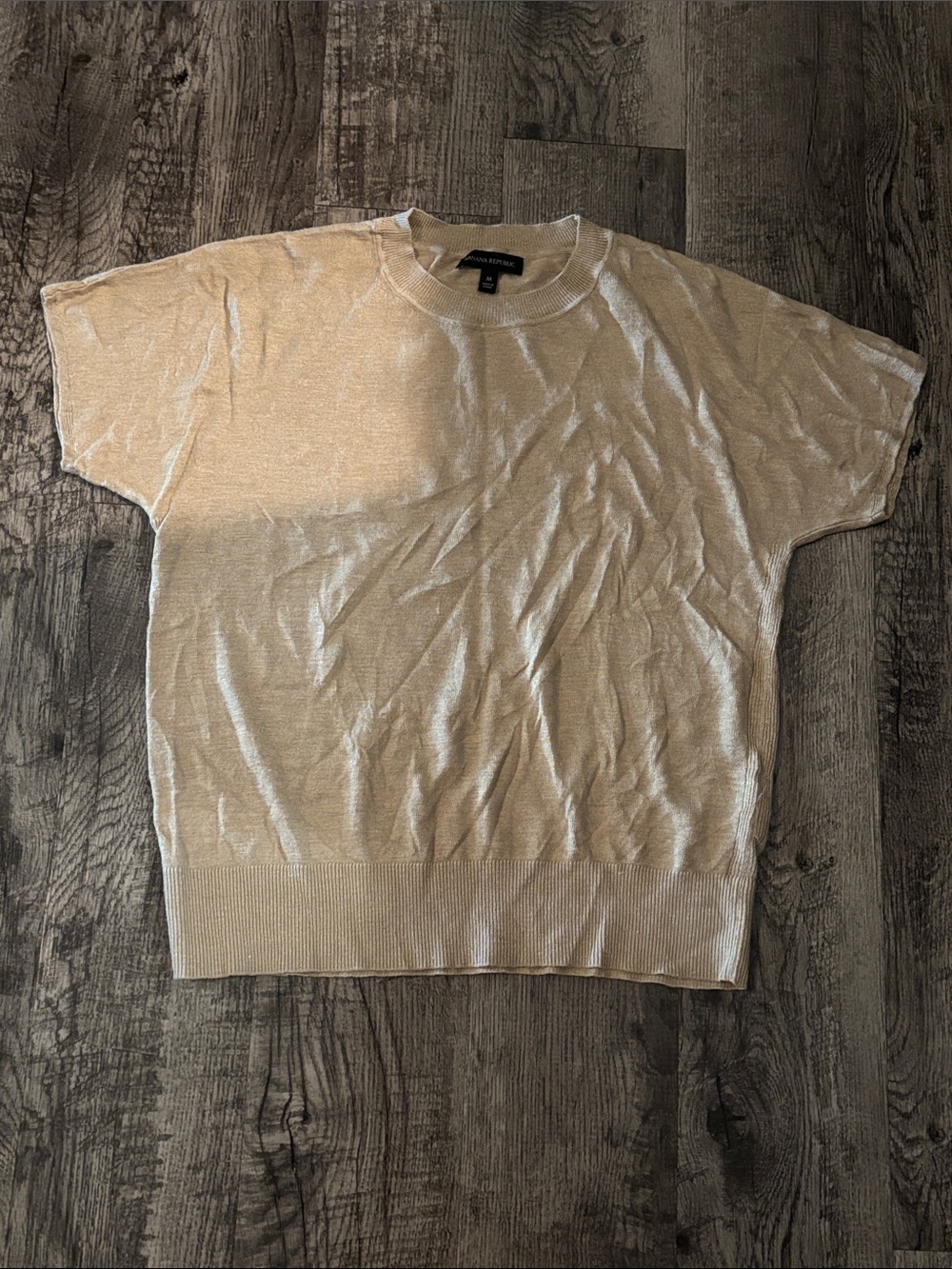 Banana Republic Short-Sleeve Sweater Tee - Tan - Size Medium